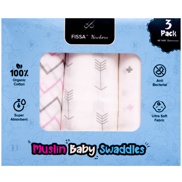 Muslin Swaddles For New Born Babies Pack Of 3