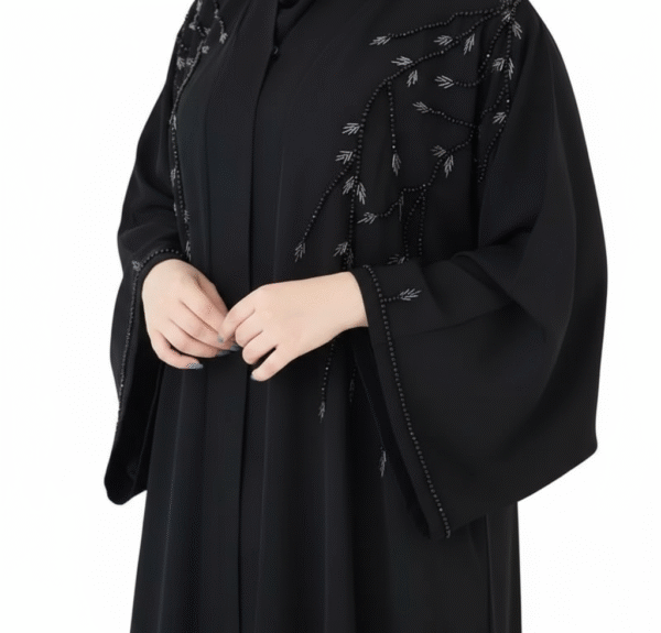 FISSA Women Black Abaya With Flare